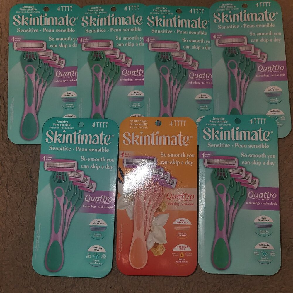 Skintimate Razors 4ct 4 Blade (7) Packs Total New Unopened